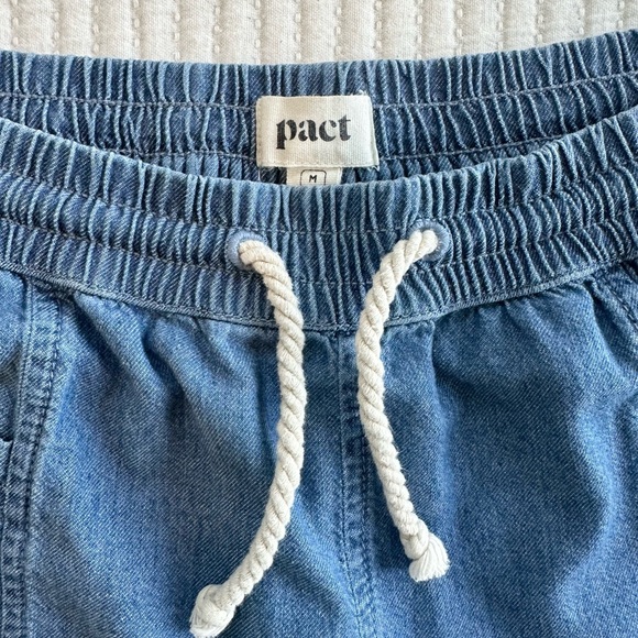 Pact Organic Cotton Chambray Denim Elastic Pants - Picture 6 of 10